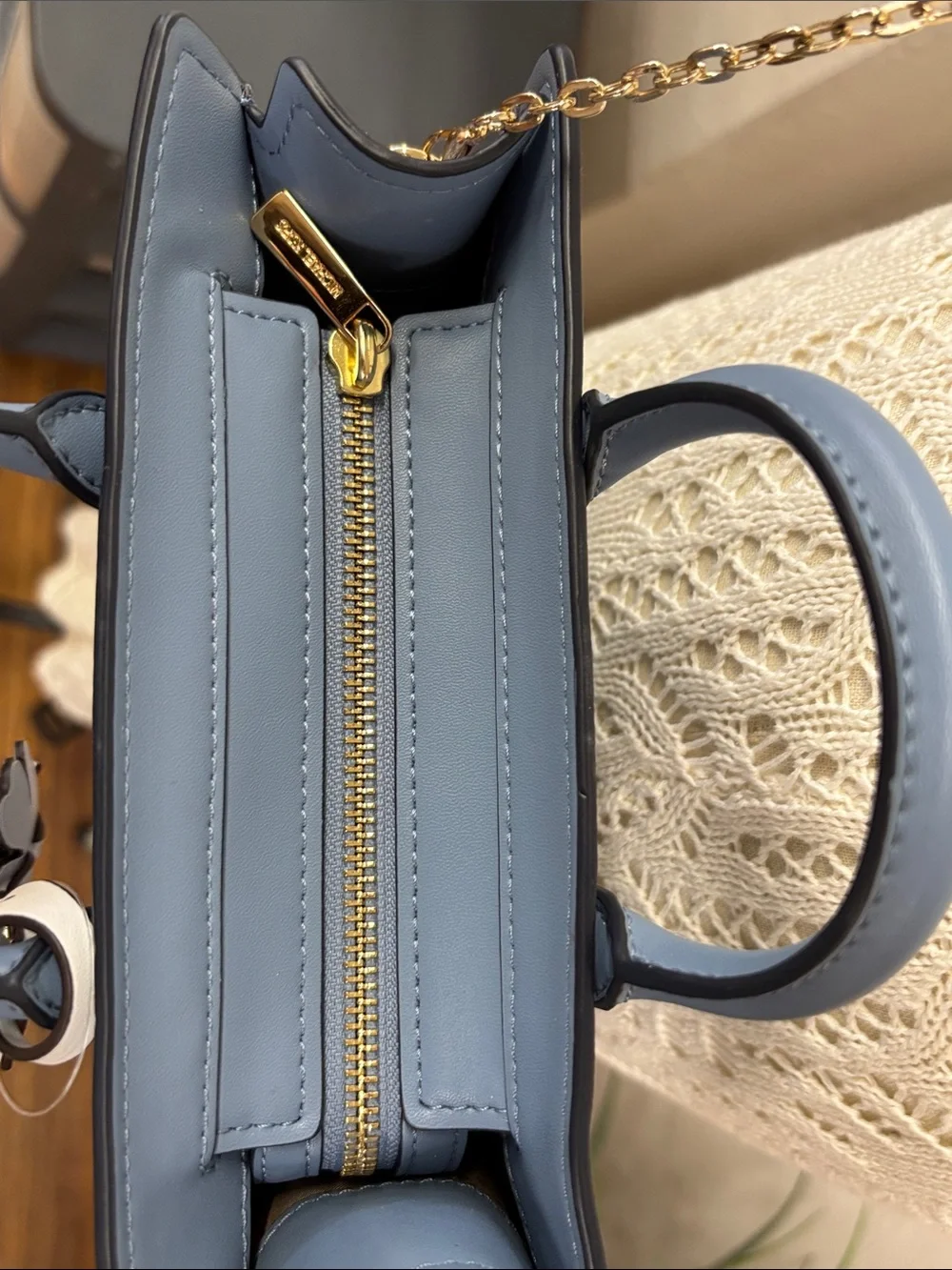 Michael Kors mini Monogram crossbody Chambray blue